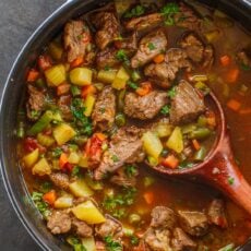 Vegetable Beef Soup recipe in pot