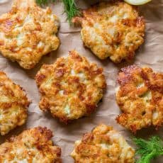 Cheesy Chicken Fritters always get glowing reviews. If you love easy chicken recipes, this is your recipe! Easy, juicy, flavorful cheesy chicken fritters aka chicken patties! | natashaskitchen.com