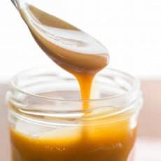 Homemade caramel sauce is so simple, you'll never want store-bought caramel sauce again! Easy 1-step, 5-ingredient salted caramel sauce recipe. | natashaskitchen.com