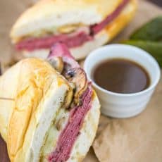 Easy and Delicious French Dip Pastrami Sandwich - A country club copycat recipe! @natashaskitchen
