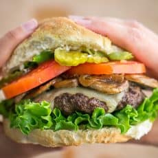 These burgers are fresh, juicy, fluffy and delicious, and feel lighter on the gut than frozen patties. So easy and they totally taste gourmet! | natashaskitchen.com