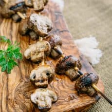 I absolutely love these Grilled Mushrooms on Skewers in every constellation! This easy marinated mushroom recipe is perfect for the grill.