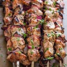 A simple, excellent recipe for Grilled Pork Shish Kabobs. See our tips and tricks for flavorful and tender, crowd pleasing pork kabobs. | natashaskitchen.com