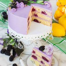 sliced blackberry cake