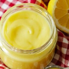 Lemon curd recipe in mason jar