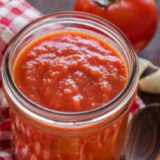 Homemade Red Sauce for Pizza in mason jar