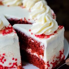Red Velvet Cake slice with cake