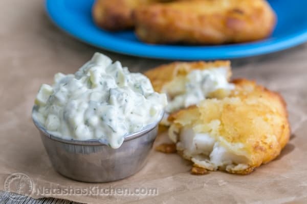 Try this quick and easy tartar sauce recipe and you'll never want store-bought again! | NatashasKitchen.com 