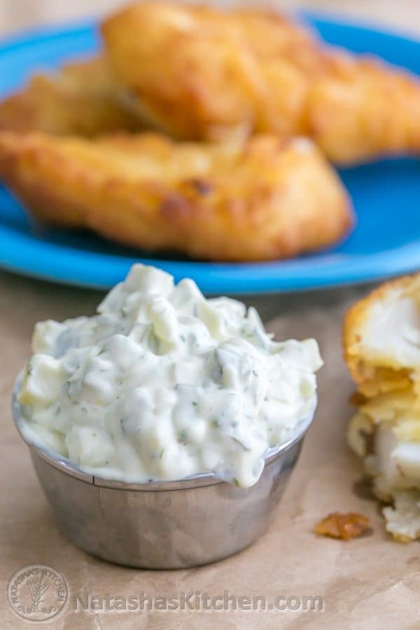 Try this quick and easy tartar sauce recipe and you'll never want store-bought again! | NatashasKitchen.com