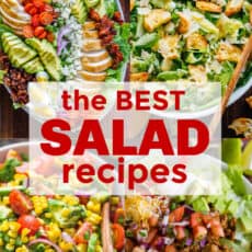 four salad recipes collage