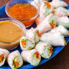 Vietnamese spring rolls with dipping sauce