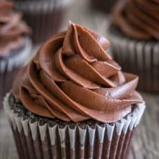 The Best Chocolate Frosting!! This chocolate cream cheese frosting is easy to make, silky smooth and pipes beautifully. | natashaskitchen.com